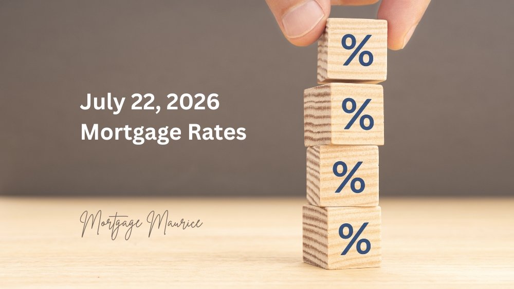 Ontario mortgage rates update for July 22, 2026, illustrated with stacked percentage blocks.