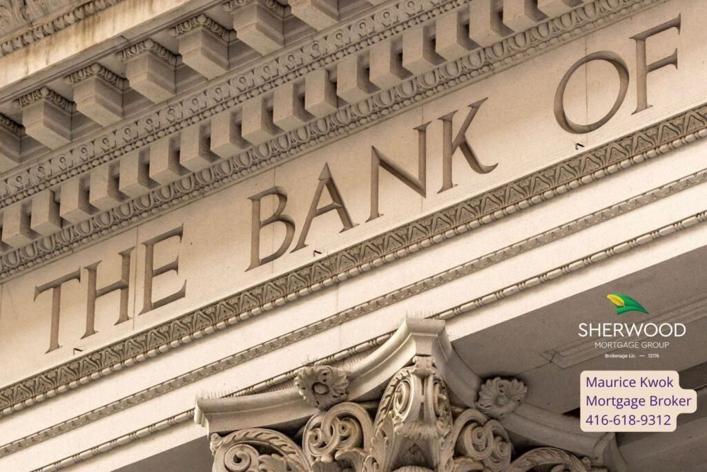 Architectural detail of a bank building